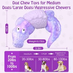 Pet Deluxe Dog Toys for Super Aggresive Chewers Indestructible Interactive Tough Dog Chew Crocodile Toy Heavy Duty Durable Toys Teeth Cleaning - Thumbnail 3