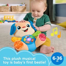 Fisher-Price Laugh & Learn Smart Stages Puppy Plush Musical Learning Toy for Baby & Toddler - Thumbnail 2