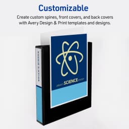 Avery Durable View 3 Ring Binders, 1.5 inch Slant Rings, 375-Sheet Capacity, DuraHinge, 2.1 inch Wide Spine, Customizable Clear Covers and Spine - Thumbnail 5