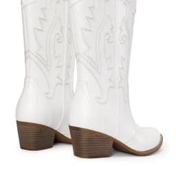 DREAM PAIRS Botas Vaqueras Occidentales para Mujer Punta Cuadrada Bordadas Botines a Media Pantorrilla - Thumbnail 4