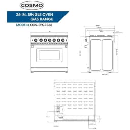 Cosmo 36" Range & Hood & Dishwasher & Wine Cooler & Fridge & Microwave Set - Thumbnail 33