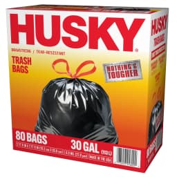 Husky 30 Gallon Large Drawstring Trash Bags, 80 Bags - Thumbnail 8