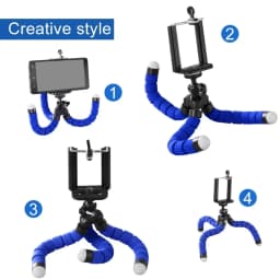 Flexible Phone Tripod Stand with 360° Ball Head, Non-Slip Legs, Universal Phone Mount, for Vlogging, Travel, Live Streaming, Black - Thumbnail 6