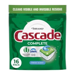 Cascade Complete Dishwasher Pods, Dishwasher Detergent, Dish Detergent Soap, Fresh, 16 Count - Thumbnail 2