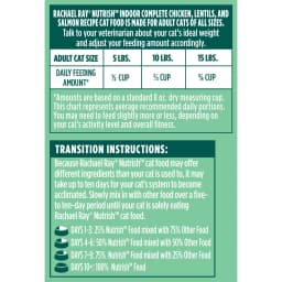 Rachael Ray Nutrish Indoor Complete Dry Cat Food, Chicken, Lentils & Salmon Recipe, 3 lb Bag - Thumbnail 11