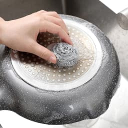 Heavy-Duty Steel Wool Scrubber - Pre-Soaped Metal Scouring Pads for Tough Cleaning on Dishes, Pots, Pans & Ovens - Thumbnail 3