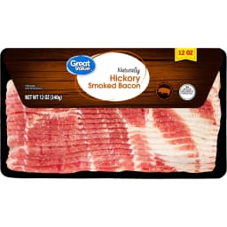 Great Value Hickory Smoked Bacon, 12 oz - Thumbnail 1