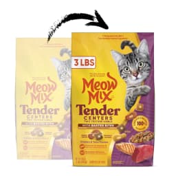 (2 pack) Meow Mix Tender Centers with Basted Bites, Chicken & Tuna Flavors, Dry Cat Food, 3 lb. Bag - Thumbnail 3