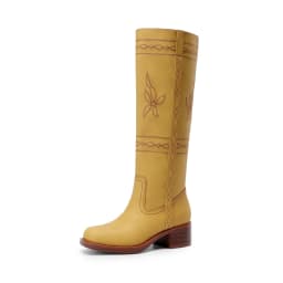 DREAM PAIRS Women's Knee High Cowboy Boots Western Tall Boots Square Toe Pull-On Boots with Embroidery Vintage Style - Thumbnail 1