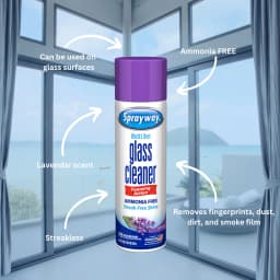 Sprayway Glass Cleaner Lavender Scent 19 oz Aerosol Spray - Streakless Shine - Thumbnail 3