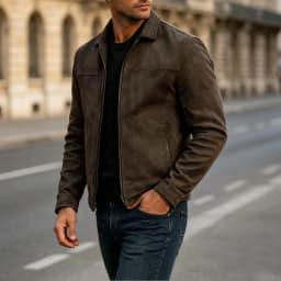 Mens Faux Leather Jacket,Motorcycle Vintage Racing Jacket Full Zip Lightweight Classic Western Style Trucker Coat Size 3XL Brown - Thumbnail 3