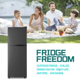 JIEJIA 5.0 Cu.Ft Apartment Size Refrigerators with Separate Freezer, 2 Door Refrigerator, Small Fridge with Freezer, Gray - Thumbnail 7