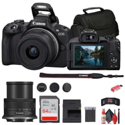 Canon EOS R50 Mirrorless Camera 24.2MP + 18-45mm Lens Bundle 64GB Kit Black (International Model) - Thumbnail 1