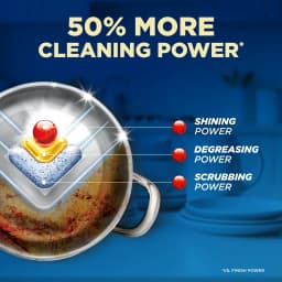 Finish Ultimate Quantum Dishwasher Pods, Dishwasher Detergent Dish Soap, 50% More Cleaning Power, Lemon Scent, 21 Tabs - Thumbnail 4