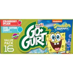 Go-GURT SpongeBob Yogurt Tubes, Strawberry, Cotton Candy, 6g Protein, 16 Count, 32 oz - Thumbnail 8