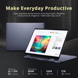 Dell 14" 2K 2-in-1 Touchscreen Laptop, AMD Ryzen AI 7 350, 16GB RAM, 5TB Storage (4TB SSD+1TB Dock Station Set) - Thumbnail 3