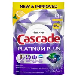Cascade Platinum Plus Dishwasher Pods, Lemon, 19 Count - Thumbnail 9