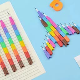 Tyeign Fruit Pole, 24 Pcs Stacking Crayons Stackable Buildable Crayons Colorful Crayon Party Rainbow Pencils for mans' Crayons Coloring Office - Thumbnail 5