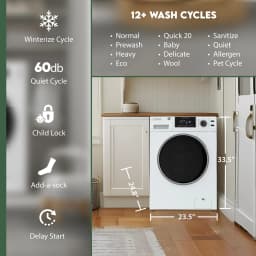 Equator 1.9 Cu. Ft. Super Washer, 18 lb, Pet Cycle, White, 110V - Thumbnail 6
