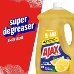 Ajax Ultra Liquid Dish Soap, Super Degreaser, Mess-Free, Easy-Flip Cap, Lemon Scent, 90 fl oz - Thumbnail 2