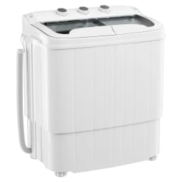SOLAURA 16 LBS Portable Washing Machine, Mini Washer and Dryer Combo, Semi-Automatic Twin Tub Washer with Drain Pump for Dorms, Apartments, RVs (Grey) - Thumbnail 1