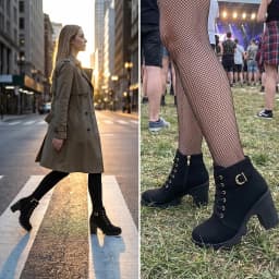 Women's Winter Warm Ankle Boots: Thick Sole & High Heel - Black PU Leather, Side Zipper with Lace-Up Detail, Plain Toe | Chic Everyday Booties | Faux Fur Lined | Rubber Sole,US Size:6.5-10.5 - Thumbnail 6