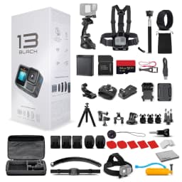 GoPro HERO13 Black Waterproof 5.3K HDR Action Camera with 64GB SD Card & 50-Piece DigiNerds Kit – 27MP Photo, Voice Control - Thumbnail 1