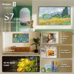 Hisense 75" S7 CanvasTV Series 4K Hi - QLED UHD Google Smart Art TV (75S7SG, 2026 New) - 144Hz, Art Mode - Thumbnail 3