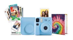 Fujifilm instax Mini SE Instant Camera Bundle with Case, 10 Pack Film, Album, and Frame Stickers, Light Blue (Value Bundle) - Thumbnail 2