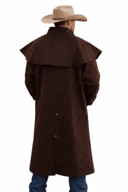 M Mens Oilskin Western Australian Waterproof Duster Coat Jacket 23101BR - Thumbnail 5
