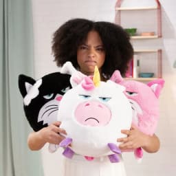 Hangry Petz: Lucy Pink Cat - 12" Animal Plush, Squeeze Tummy For Sounds, Hungry Angry Expression, Embroidered Face, Soft Round Companion, Kids - Thumbnail 9