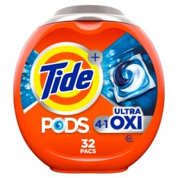 Tide PODS Laundry Detergent Soap Pacs, Ultra OXI, 32 Count - Thumbnail 1