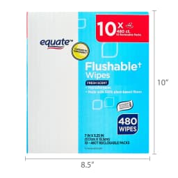 Equate Flushable Wet Wipes, Fresh Scent, 10 Pack, 480 Wipes Total - Thumbnail 13