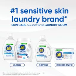 all free clear Liquid Fabric Softener for Sensitive Skin, 34 fl oz, 50 Loads - Thumbnail 8