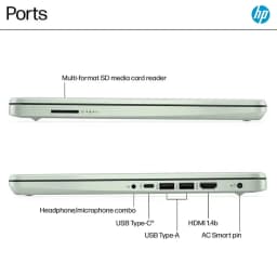 HP 14" Ultra Thin Laptop, Intel Quad-Core N150, 8GB RAM, 256GB (128GB eMMC+128GB SD Card), Windows 11 Pro - Thumbnail 9
