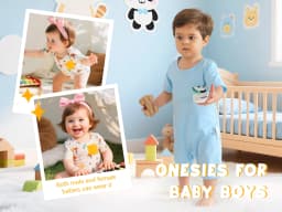 Actgleam Baby Boys Short Sleeve Romper Summer Infant Onesie Unisex Newborn Baby Clothes,Light Blue Zoo,9-12 Months - Thumbnail 7