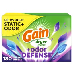 Gain Fabric Softener Dryer Sheets +Odor Defense, Super Fresh Blast Scent, 180 Count - Thumbnail 1