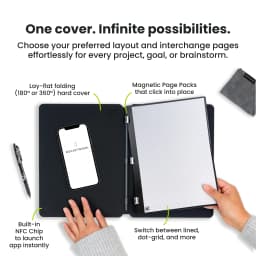 Rocketbook Smart Reusable Pro Notebook - Work and Business - Executive Size Navy Blue - Thumbnail 6