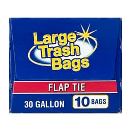Basic Large Trash Bags, 30 Gallon, Flap Tie, 10 Bags - Thumbnail 5