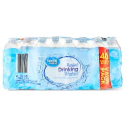 Great Value Purified Drinking Water, 16.9 fl oz Bottles, 40 Count Pack - Thumbnail 1