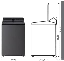 LG WT8205CL 4.8 cu. ft. Capacity Smart Top Load Washer, 4-Way Agitator, EasyUnload & AI Sensing, Platinum Black - Thumbnail 6