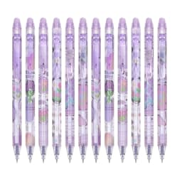 HonestMatter 12 Pack Erasable Pens, 0.5mm Blue Ink Gel Pens with Eraser Top, Retractable Smooth Writing Pens for Journaling, Cute Scenery Limited - Thumbnail 2