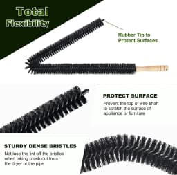 Dryvenck 2 PCS Dryer Vent Brush,Dryer Brush,Dryer Vent Cleaning Kit for Dryer Vent Clean,Black - Thumbnail 4