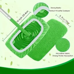 16-Pack Reusable Microfiber Mop Pads, Compatible with Sweeper Mops — Dry Sweeping & Wet Mopping Cloths, Ideal for Household Cleaning — Washable Wet - Thumbnail 3