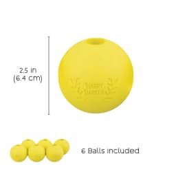 Harry Barker Durable All-Natural Rubber Balls for Dogs, 2.5" Rubber Balls, Yellow, 6 Pack Set - Thumbnail 4