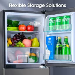 GGTB 4.0 Cu.ft 2-Door Mini Fridge with Bottom Freezer, 7 Temperature Settings, Compact Refrigerator for Dorm Apartment Office, Black - Thumbnail 6