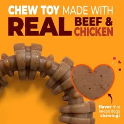 Nylabone Strong Chew Textured Ring Dog Toy, Dog Chew Toy, Made with Real Beef & Chicken Flavor, X-Large, 1 Count - Thumbnail 2