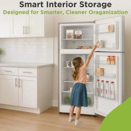 Hamilton Beach, 18 Cu. Ft. Top Mount Refrigerator, Frost Free, Platinum - Thumbnail 4