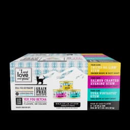 "I and love and you" Wet Cat Food Variety Pack; Chicky-Da-Lish, Salmon Chanted Evening, Tuna Fintastic - Thumbnail 1