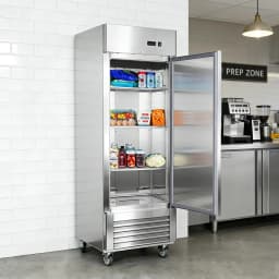 27" Commercial Refrigerator, 18.68 Cu.ft Single Solid Door Reach-in Refrigerator, Stainless Steel Interior & Exterior, Fan Cooling Upright Fridge - Thumbnail 1